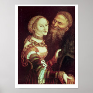 Den kärlekskranka gamal man, 1553 (olja på panel poster