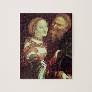 Den kärlekskranka gamal man, 1553 (olja på panel pussel