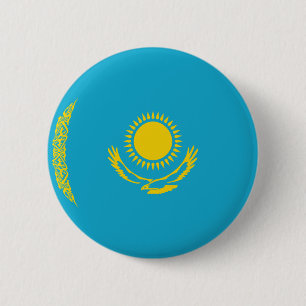 Den Kasakhstan Fisheye flagga knäppas Knapp