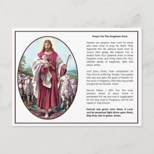 Den katolska andningsbön Jesus Bra Shepherd Vykort