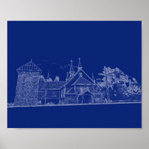 Den katolska arkitekturen i Vitryssland Porechye P Poster