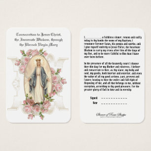 Den katolska bön till Jesus Virgin Mary Visitkort