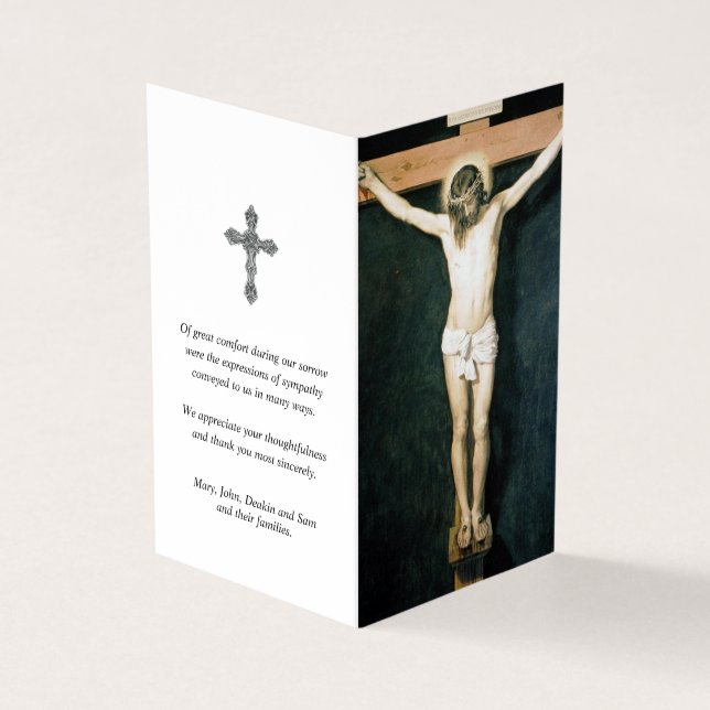 Den katolska bönen Cards | Crucifixion av Jesus 1 Visitkort (Utsida)