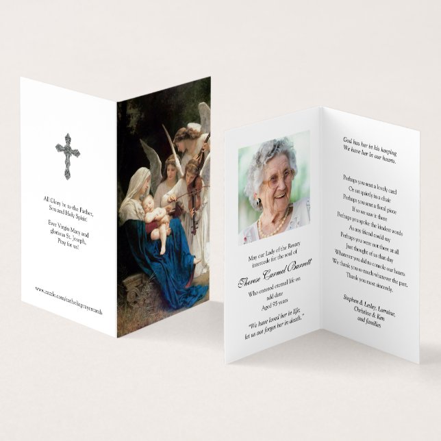 Den katolska bönen Cards den | Mary sången av Visitkort (In- och utsida)