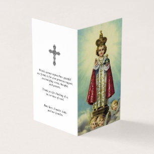 Den katolska bönen Cards det spädbarn av Prague Visitkort