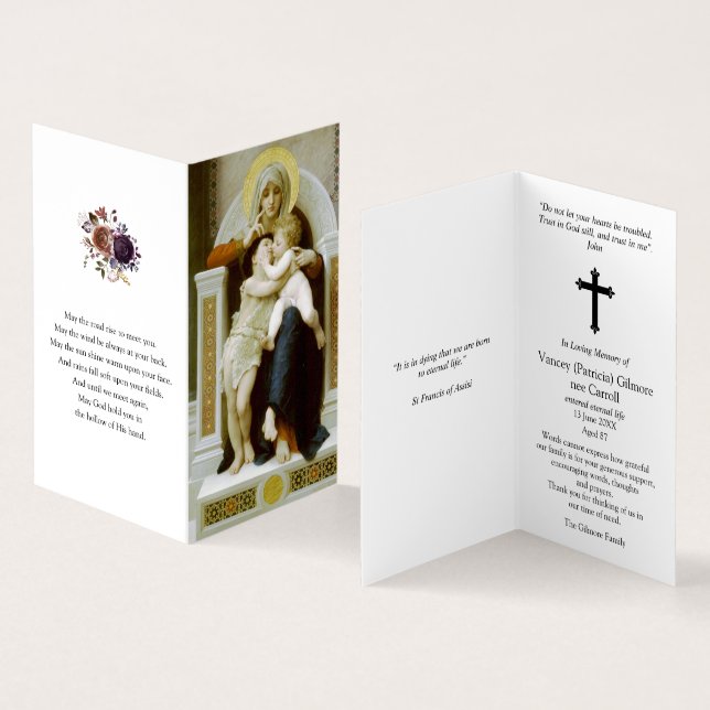Den katolska bönen Cards | Mary, Jesus & St John Visitkort (In- och utsida)