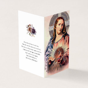 Den katolska bönen Cards sakral hjärta Jesus 2 Visitkort