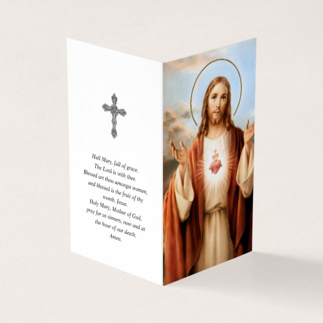 Den katolska bönen Cards | sakral hjärta Jesus 3 Visitkort (Utsida)