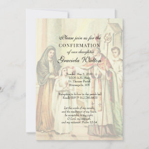 Den katolska Eleganten Sacrament of Confirmation G Inbjudningar