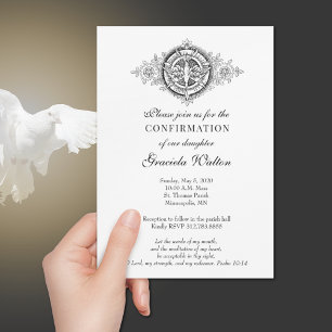 Den katolska Eleganten Sacrament of Confirmation I Inbjudningar