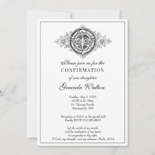 Den katolska Eleganten Sacrament of Confirmation Inbjudningar