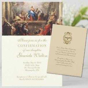 Den katolska Eleganten Sacrament of Confirmation P Inbjudningar