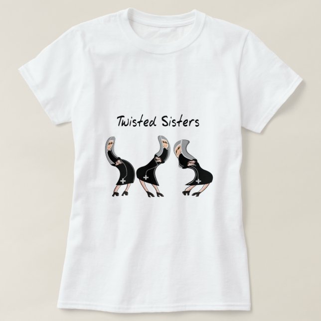 Den katolska för nunnagåvadesignen "vred systrar" t-shirt (Design framsida)