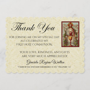 Den katolska första Heligan Communion Jesus Tack Inbjudningar