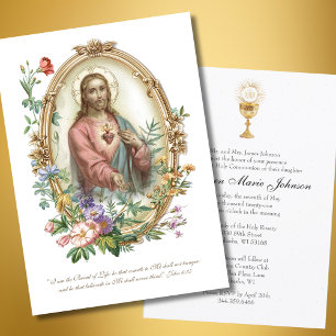 Den katolska Heligan Communion Helig Heart Jesus Inbjudningar
