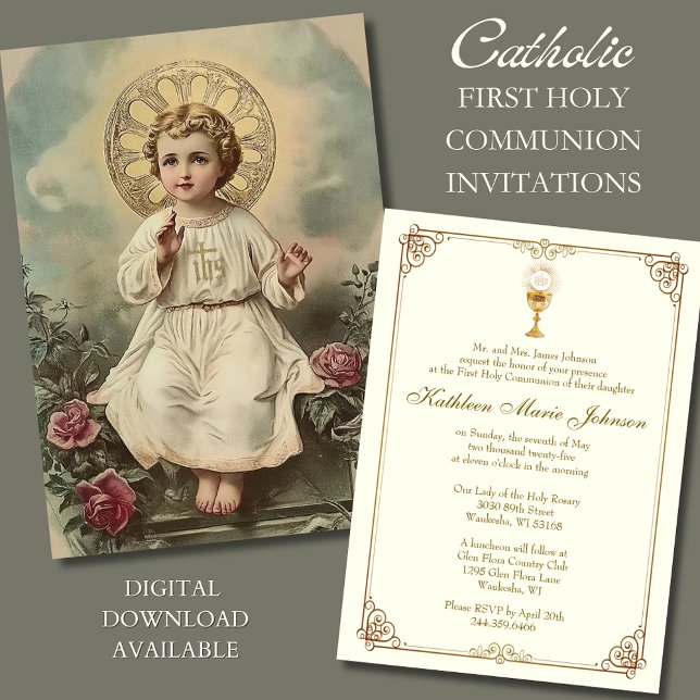 Den katolska Heligan Communion Jesus Ro Inbjudningar (Skapare uppladdad)