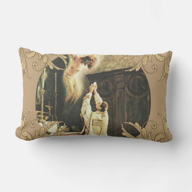 Den katolska heligan för prästårsdagprästvigning lumbarkudde (Framsida)