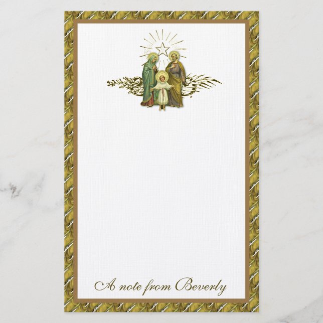 Den katolska Heligan Jesus Mary Joseph Religiösa S Brevpapper (Framsida)