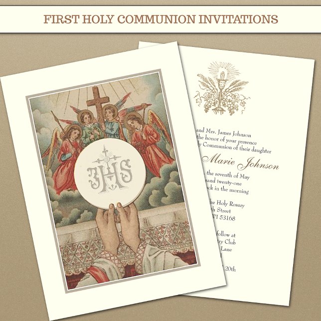 Den katolska kommunföreningen Eucharist Priest Mas Inbjudningar (Skapare uppladdad)