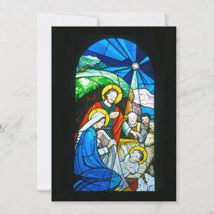 Den katolska kyrkan hade glasfönster i Nagasaki Julkort