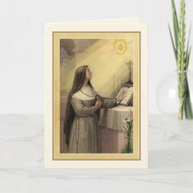 Den katolska Religiösan Nun Helig Heart of Jesus Kort (Framsida)