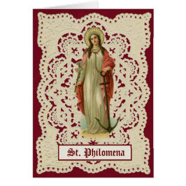 Den katolska Religiösan Saint Philomena Hälsningskort