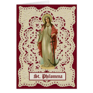 Den katolska Religiösan Saint Philomena Hälsningskort