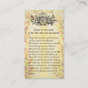 Den katolska Religiösan Virgin Mary Sacrament Pray Visitkort