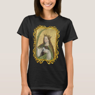 Den katolska serskan St Agnes i Roms Prayer Card-V T Shirt