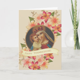 Den katolska Thanksgivingen Jesus Blsed Virgin Mar Helgkort