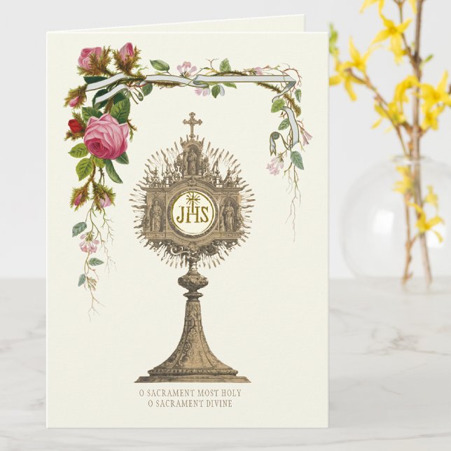 Den katolske Eucharistiska värdstaden Guld Monstra Kort (Skapare uppladdad)