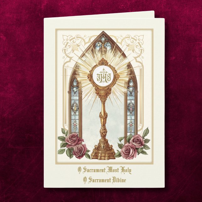 Den katolske Eucharistiska värdstaden Guld Monstra Kort (Skapare uppladdad)