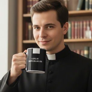 Den katolske prästen Black Clergy Collar Religiösa Mugg