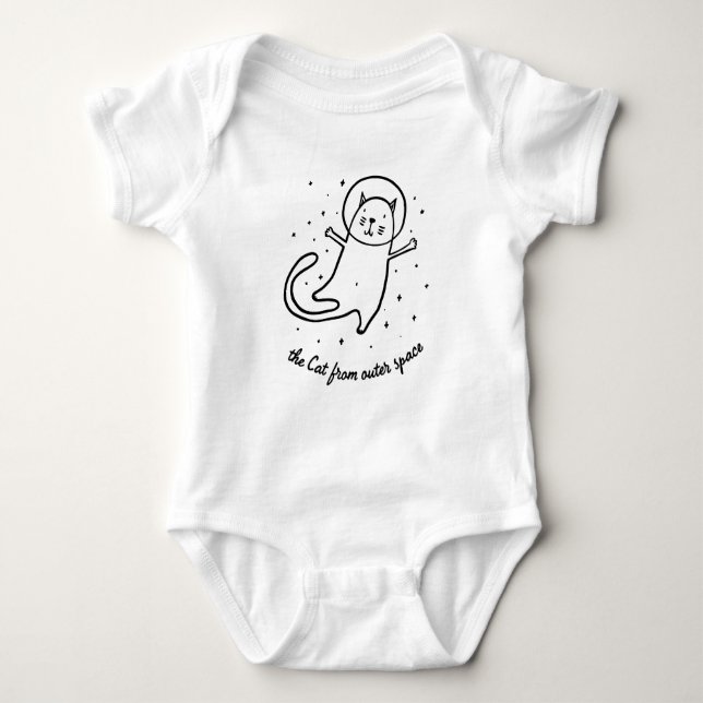 Den katt från rymden söta astronautkatt t shirt (Framsida)