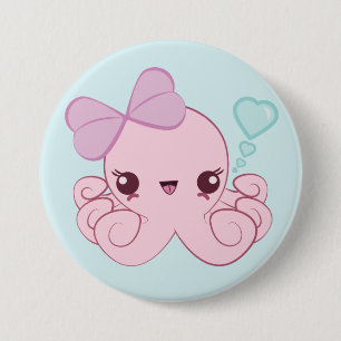 Den Kawaii bläckfisken knäppas Knapp