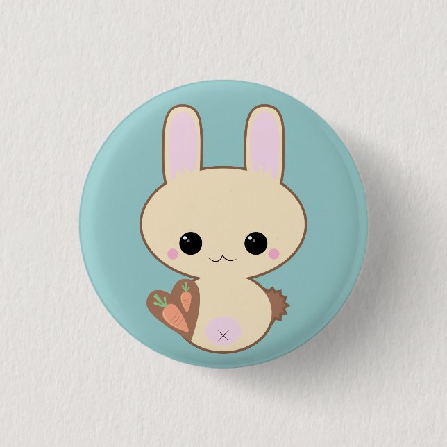 Den Kawaii Kokeshi kaninen klämmer fast Knapp (Framsida)
