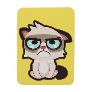 Den Kawaii, rolig och rolig grimmy kattsladden Magnet