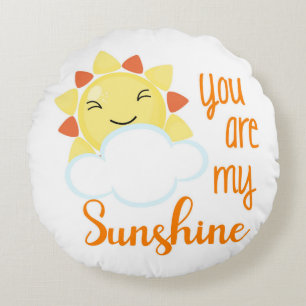 Den Kawaii solen är du min solskenbarnkammare Rund Kudde