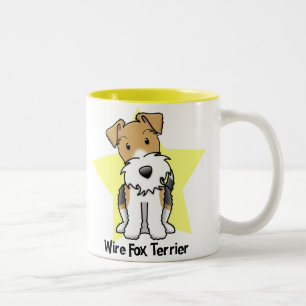Den Kawaii stjärnan binder foxterrier Två-Tonad Mugg