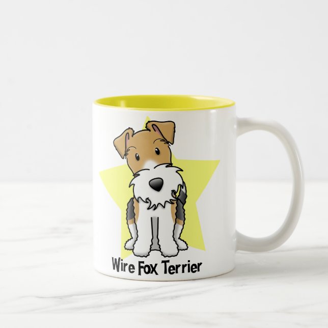 Den Kawaii stjärnan binder foxterrier Två-Tonad Mugg (Höger)
