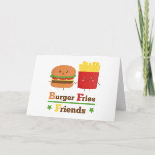 Den Kawaii tecknadhamburgaren steker vänner BFF Kort