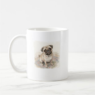 Den kejserliga tiggaren: Akvarell Pug Kaffemugg