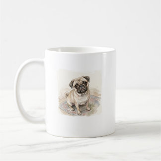 Den kejserliga tiggaren: Akvarell Pug Kaffemugg