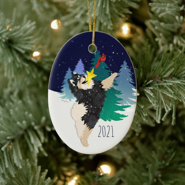 Den kelestiala finska Lapphund 2021 Ornament (Träd)
