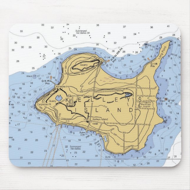 Den Kellys ön, nautisk OH kartlägger Mousepad Musmatta (Framsidan)