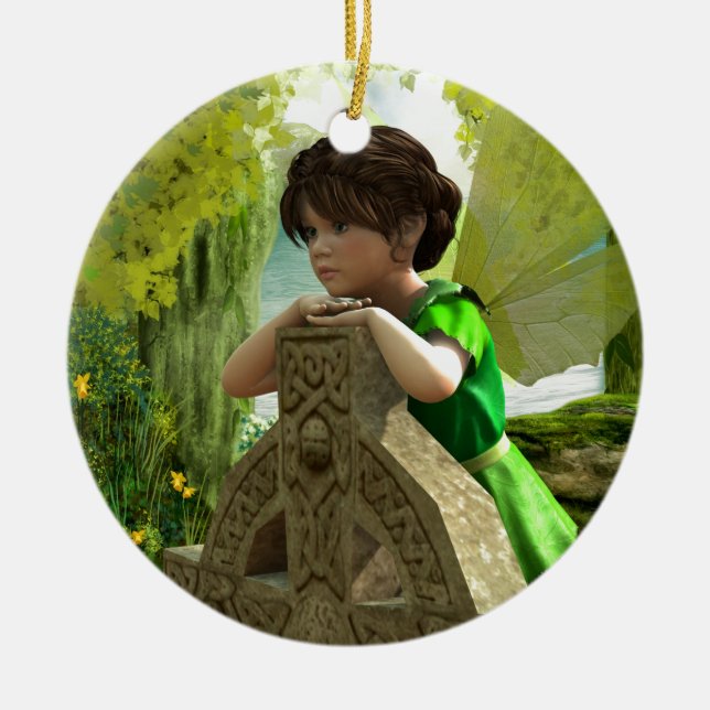 Den keltiska mjölken julgransprydnad keramik (Framsidan)