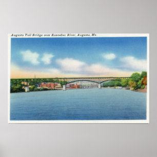 Den Kennebec floden beskådar av den Augusta Poster