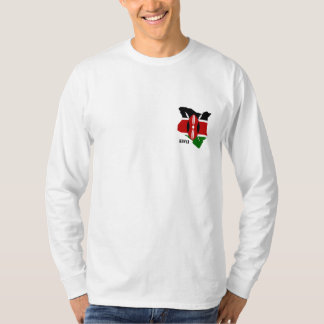 Den kenyanska kartan och flagga mufde long manar t-shirt