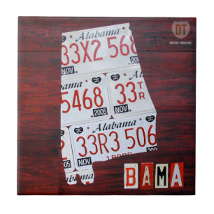 Den keramiska Alabama registreringsskyltkartan Kakelplatta