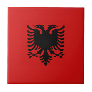 Den keramiska Albanien flagga belägger med tegel Kakelplatta